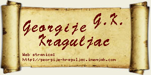 Georgije Kraguljac vizit kartica